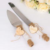 Jute Burlap Lace Cake Knife Set